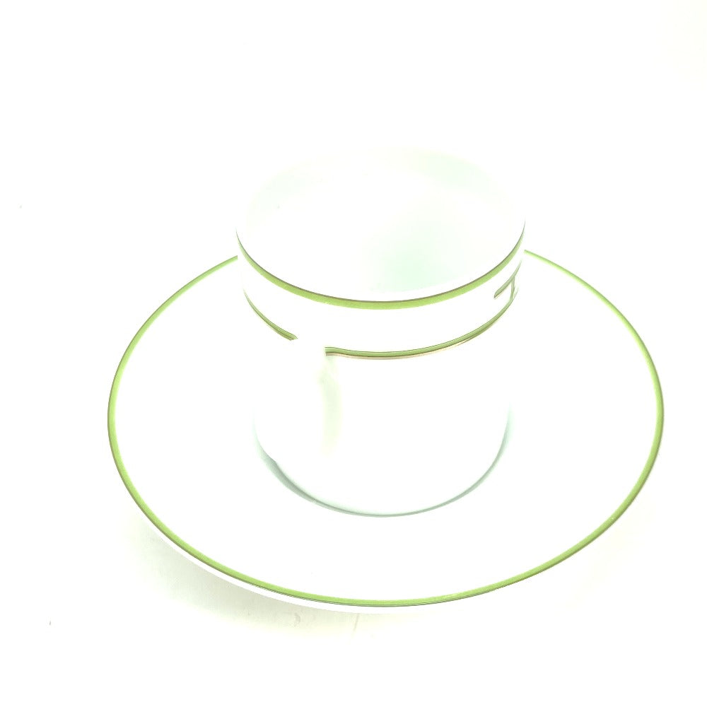HERMES コップ プレート 皿 食器 Rhythm リズム ティーカップ＆ソーサー 2客 ティーカップ 陶器 レディース ホワイト