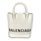 BALENCIAGA 596159 ロゴ ヴィルXXS 2WAY ハンドバッグ トートバッグ 斜め掛け ショルダーバッグ レザー レディース ホワイト