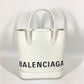BALENCIAGA 596159 ロゴ ヴィルXXS 2WAY ハンドバッグ トートバッグ 斜め掛け ショルダーバッグ レザー レディース ホワイト