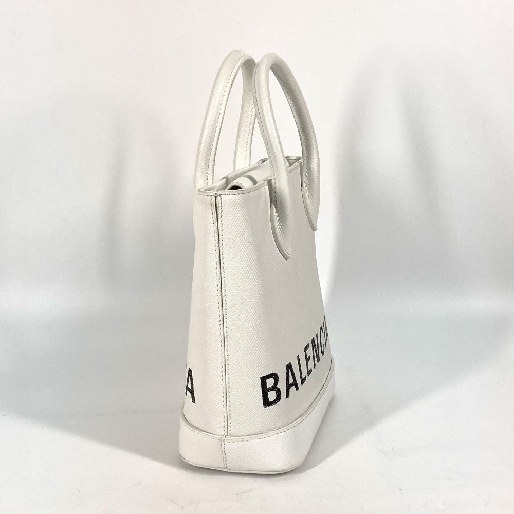 BALENCIAGA 596159 ロゴ ヴィルXXS 2WAY ハンドバッグ トートバッグ 斜め掛け ショルダーバッグ レザー レディース ホワイト