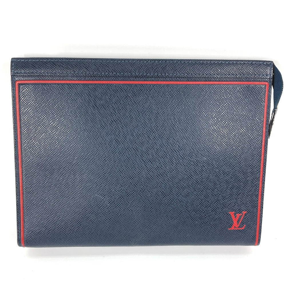 LOUIS VUITTON M63394 タイガ ポシェット ヴォワヤージュ カバン ポーチ バイカラー セカンドバッグ タイガレザー メンズ ブルーマリーヌ ネイビー