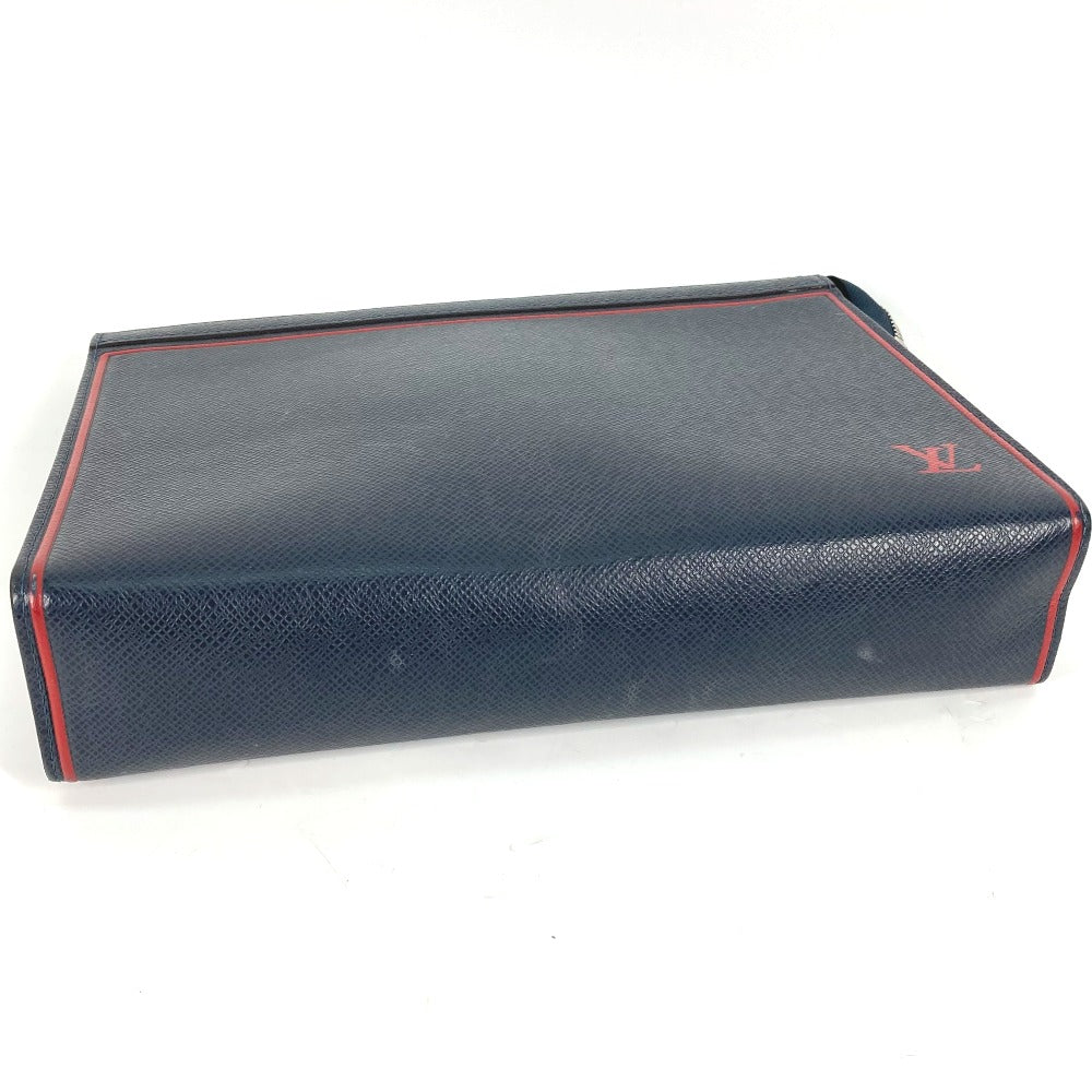 LOUIS VUITTON M63394 タイガ ポシェット ヴォワヤージュ カバン ポーチ バイカラー セカンドバッグ タイガレザー メンズ ブルーマリーヌ ネイビー