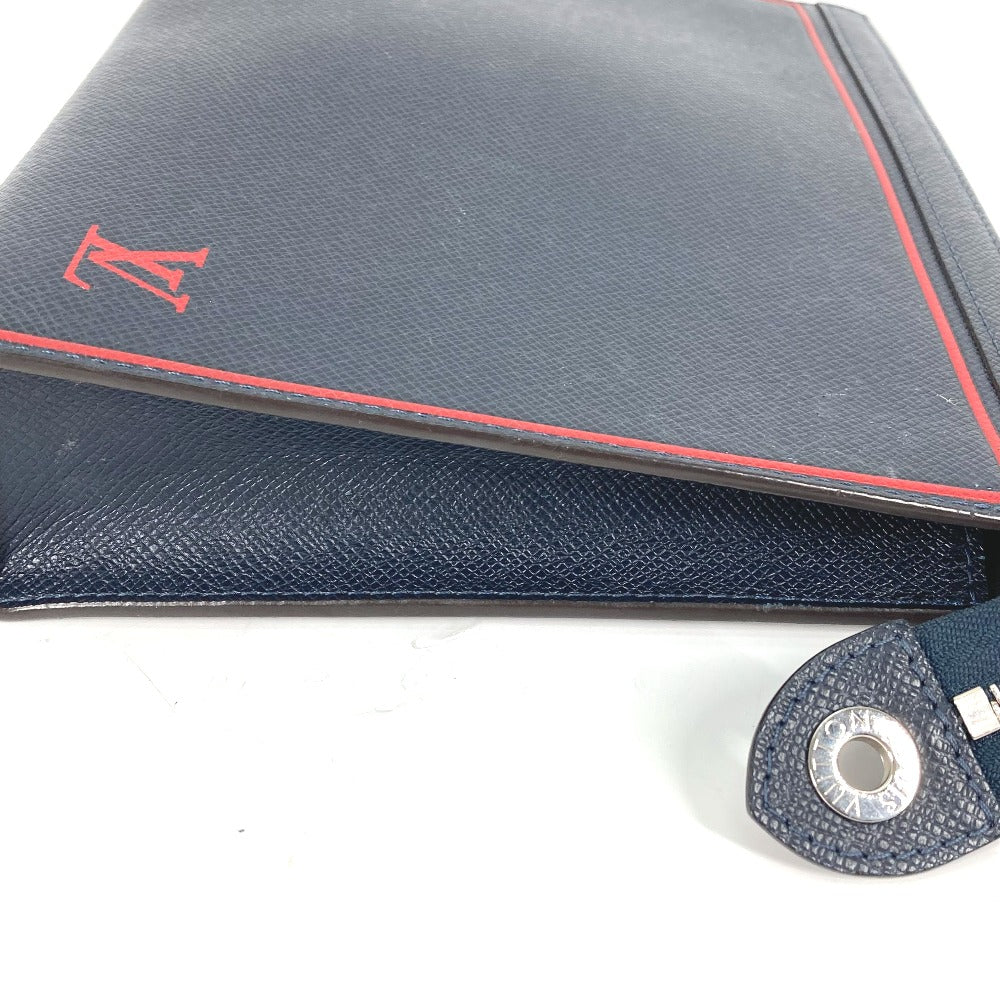 LOUIS VUITTON M63394 タイガ ポシェット ヴォワヤージュ カバン ポーチ バイカラー セカンドバッグ タイガレザー メンズ ブルーマリーヌ ネイビー