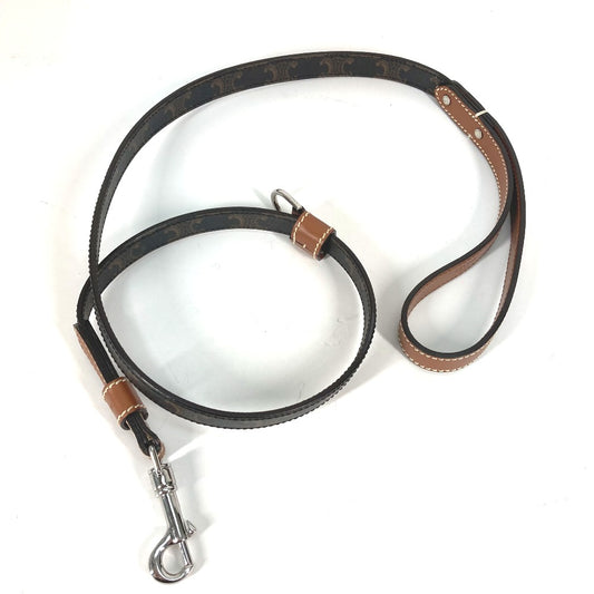CELINE 4M1582EAV.04LI トリオンフ ドッグリーシュ 犬 ペット ドッグ リード レザー/キャンバス ユニセックス タン ブラウン