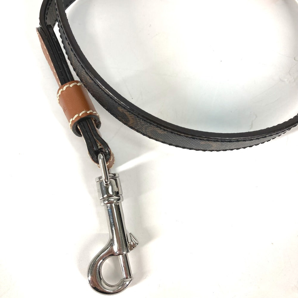CELINE 4M1582EAV.04LI トリオンフ ドッグリーシュ 犬 ペット ドッグ リード レザー/キャンバス ユニセックス タン ブラウン