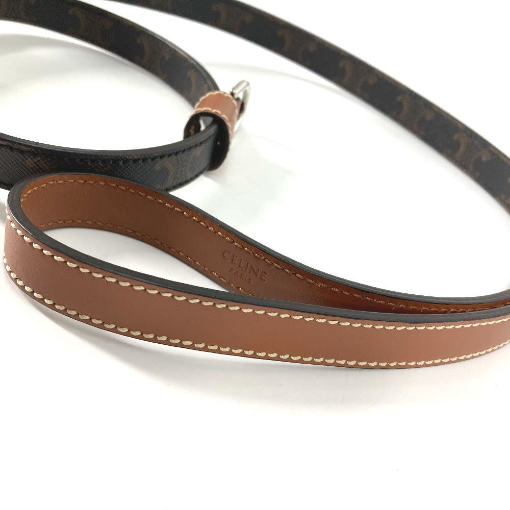 CELINE 4M1582EAV.04LI トリオンフ ドッグリーシュ 犬 ペット ドッグ リード レザー/キャンバス ユニセックス タン ブラウン