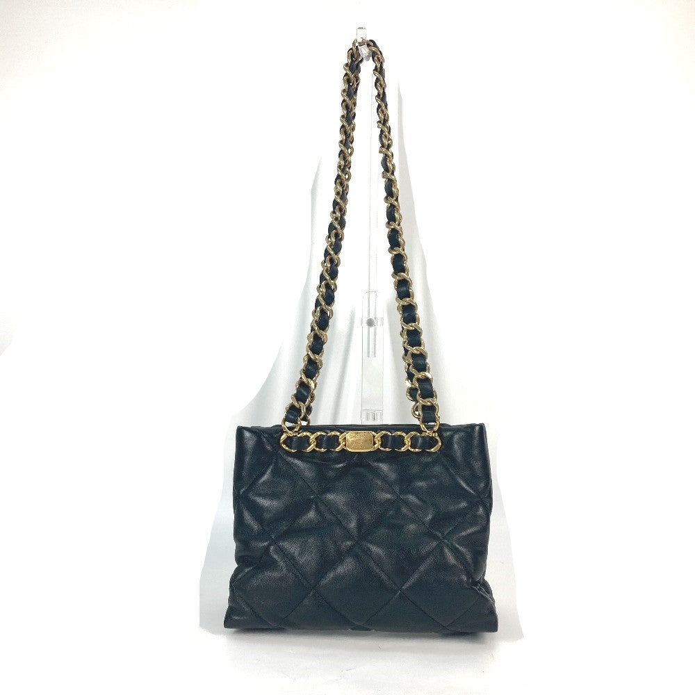 CHANEL AS3502 チェーンバッグ キルティング マトラッセ スモールショッピングバッグ カバン CC ココマーク ショルダーバッグ ラムスキン レディース ブラック