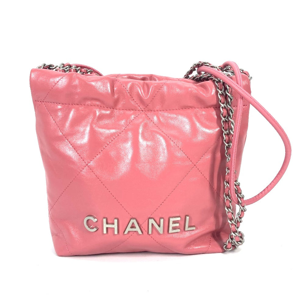 CHANEL AS3980 チェーン シャネル22 ミニハンドバッグ 2WAY チェーン 斜め掛け ショルダーバッグ カーフスキン レディース ピンク