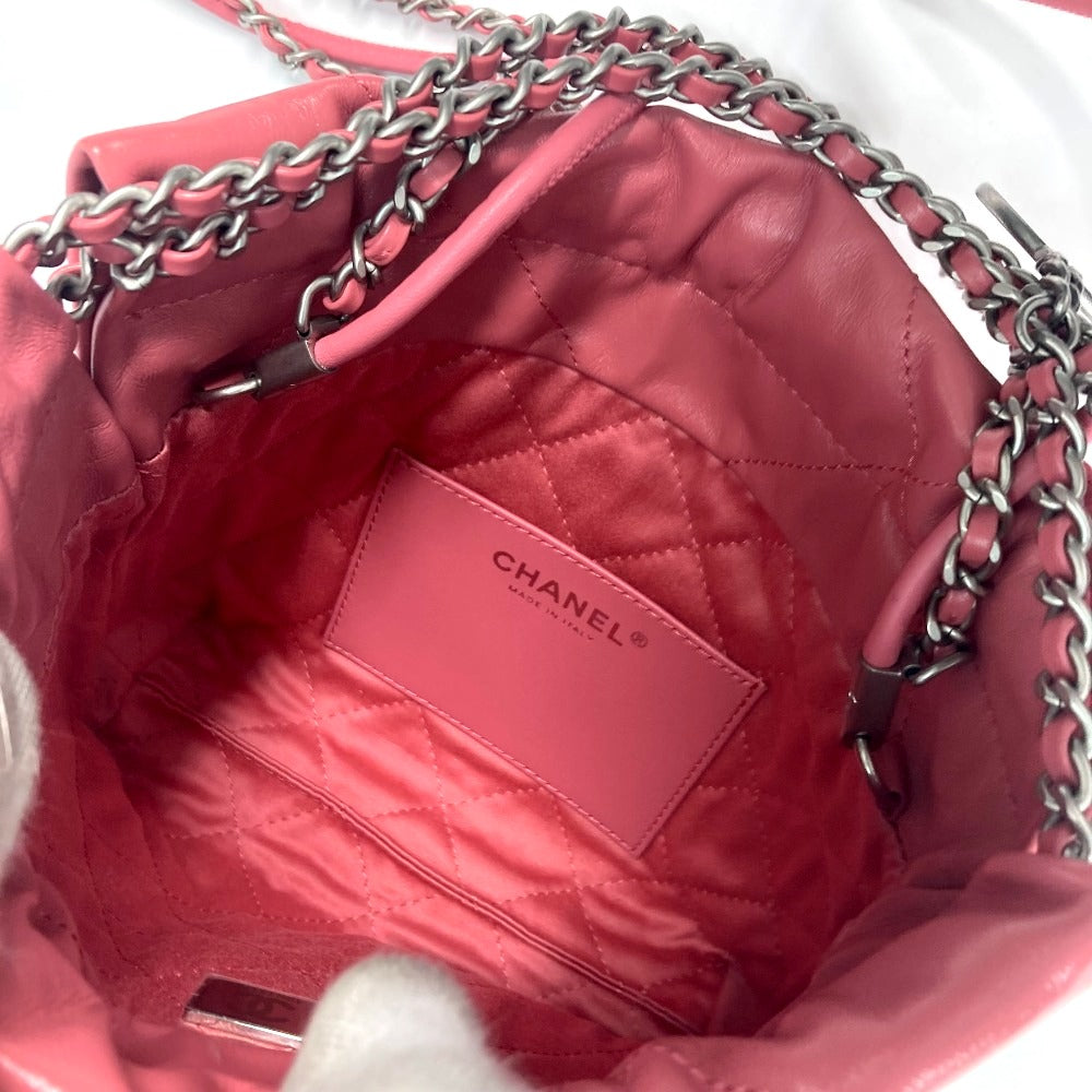 CHANEL AS3980 チェーン シャネル22 ミニハンドバッグ 2WAY チェーン 斜め掛け ショルダーバッグ カーフスキン レディース ピンク