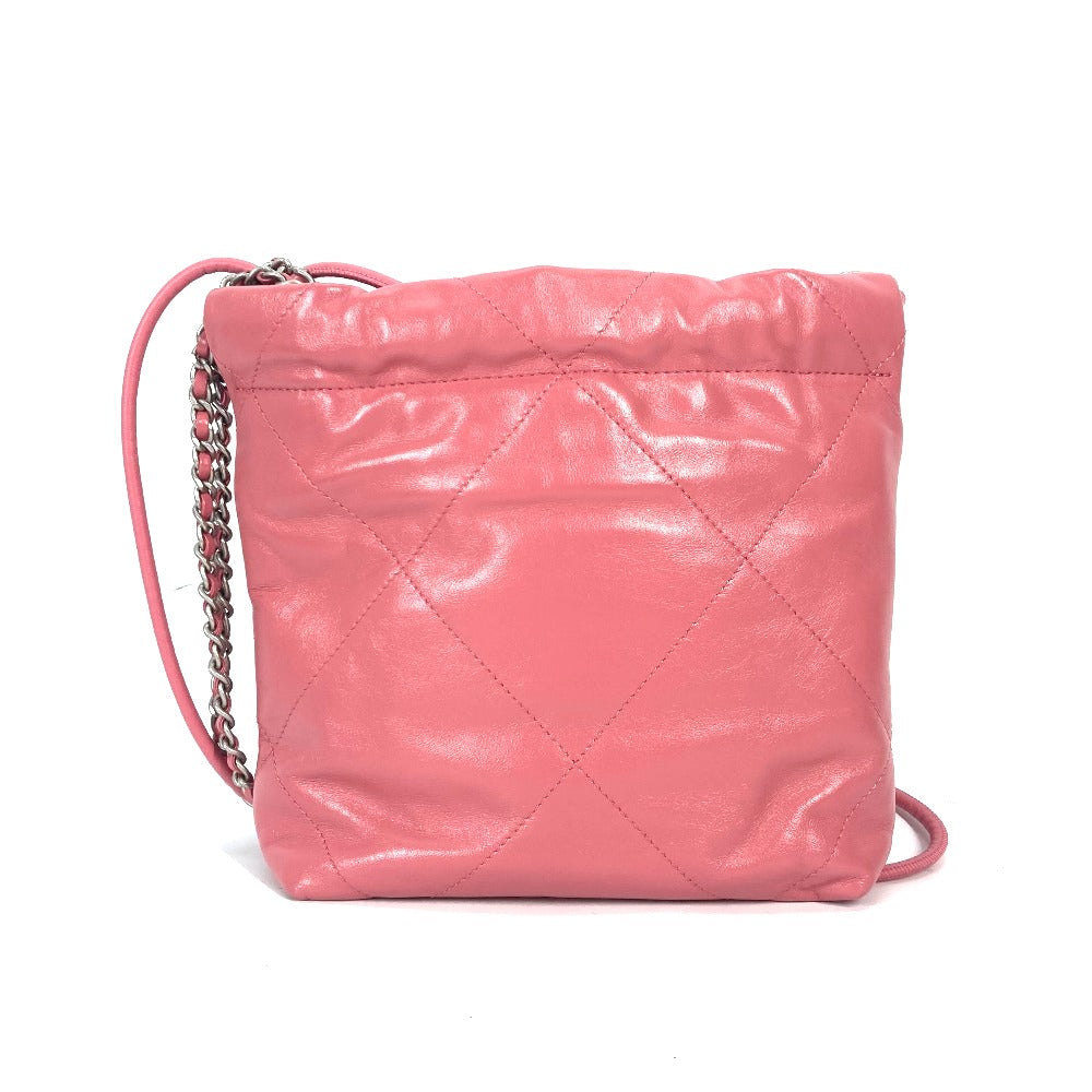 CHANEL AS3980 チェーン シャネル22 ミニハンドバッグ 2WAY チェーン 斜め掛け ショルダーバッグ カーフスキン レディース ピンク