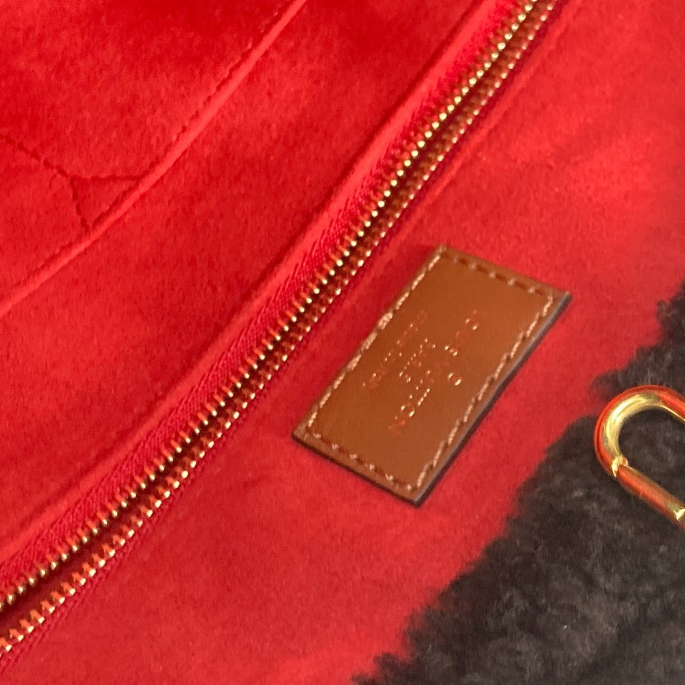 LOUIS VUITTON M55420 モノグラム・テディ オンザゴー GM トートバッグ 2WAYバッグ カバン ファー ショルダーバッグ レザー レディース ブラウン