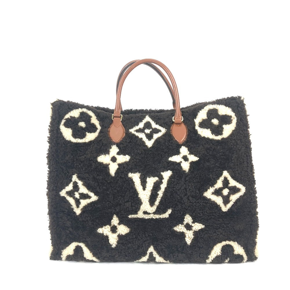 LOUIS VUITTON M55420 モノグラム・テディ オンザゴー GM トートバッグ 2WAYバッグ カバン ファー ショルダーバッグ レザー レディース ブラウン