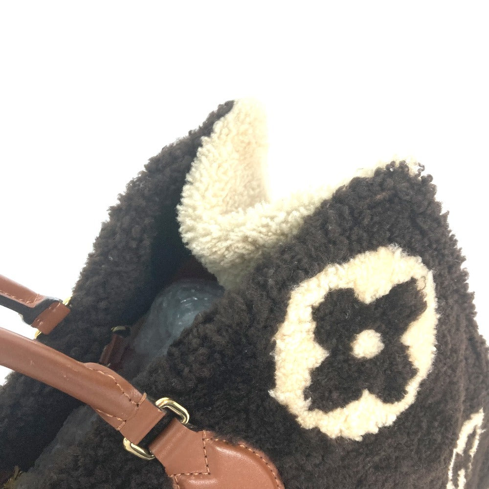 LOUIS VUITTON M55420 モノグラム・テディ オンザゴー GM トートバッグ 2WAYバッグ カバン ファー ショルダーバッグ レザー レディース ブラウン