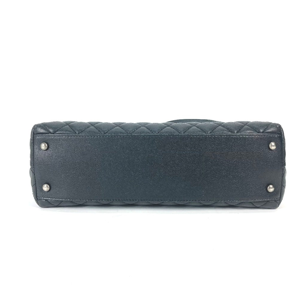 CHANEL A92991 トップハンドル チェーン CC ココマーク キルティング マトラッセ 2WAY ショルダーバッグ 斜め掛け カバン ハンドバッグ キャビアスキン レディース ブラック