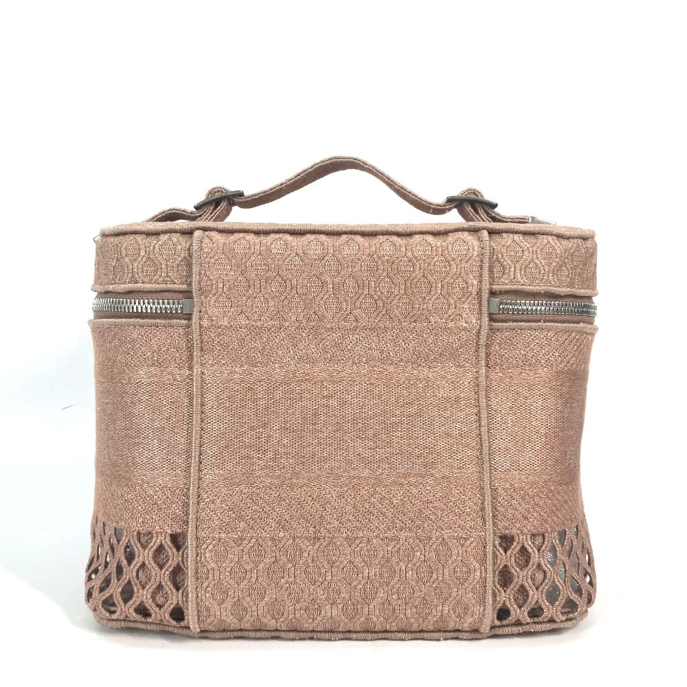 Christian Dior ロゴ メッシュ バニティバッグ カバン ハンドバッグ キャンバス レディース ピンク