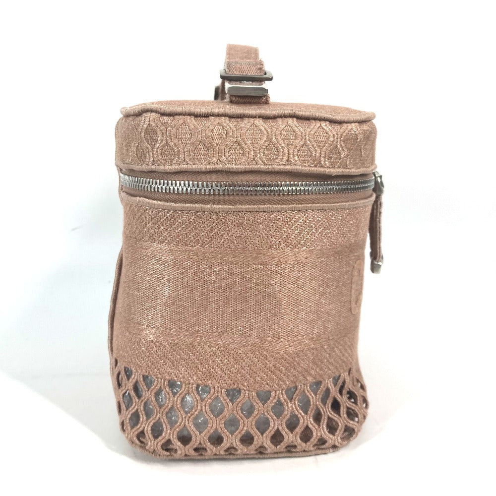Christian Dior ロゴ メッシュ バニティバッグ カバン ハンドバッグ キャンバス レディース ピンク
