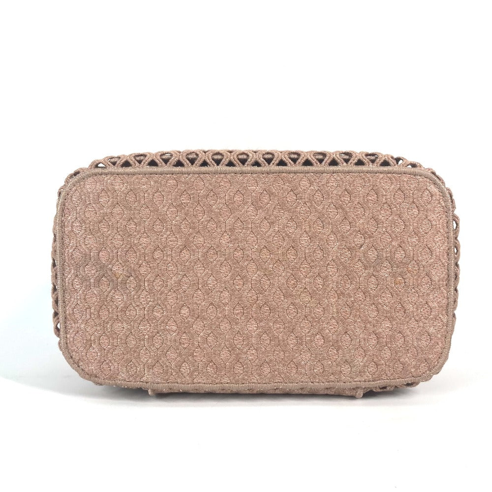 Christian Dior ロゴ メッシュ バニティバッグ カバン ハンドバッグ キャンバス レディース ピンク
