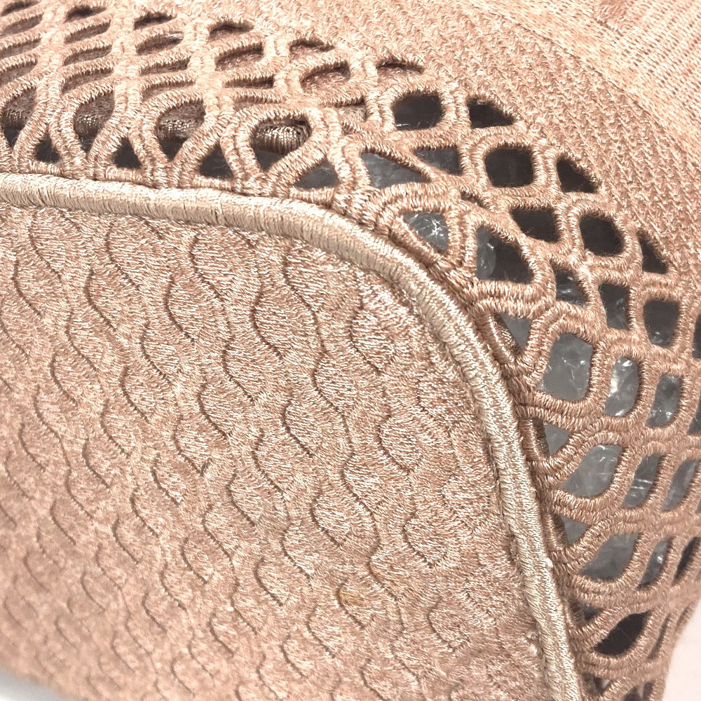 Christian Dior ロゴ メッシュ バニティバッグ カバン ハンドバッグ キャンバス レディース ピンク