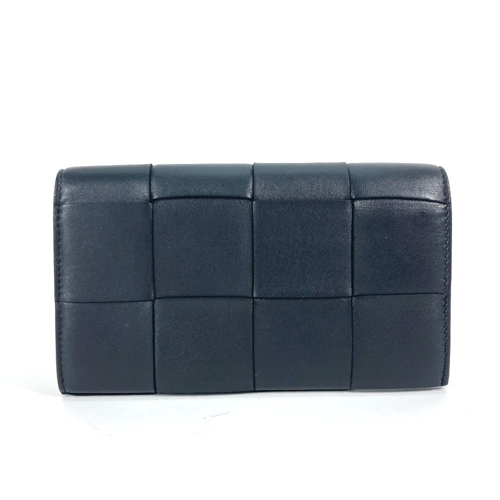 BOTTEGA VENETA 651387 ロングウォレット マキシイントレチャート フラップ 長財布 レザー レディース ブラック