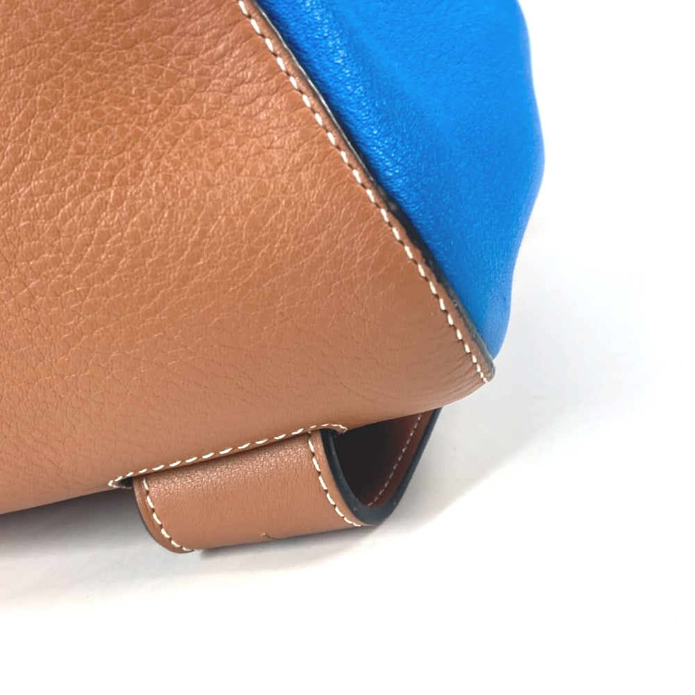 LOEWE カバン バイカラー アントン クロス ショルダーバッグ レザー レディース ブルー