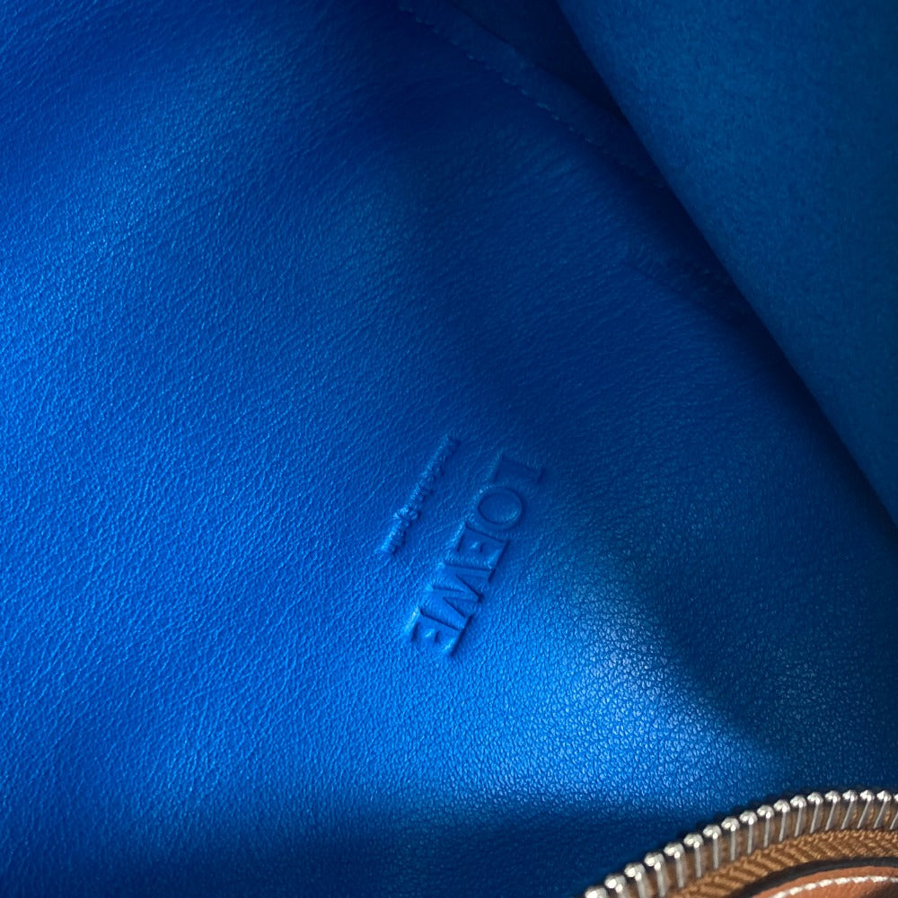 LOEWE カバン バイカラー アントン クロス ショルダーバッグ レザー レディース ブルー