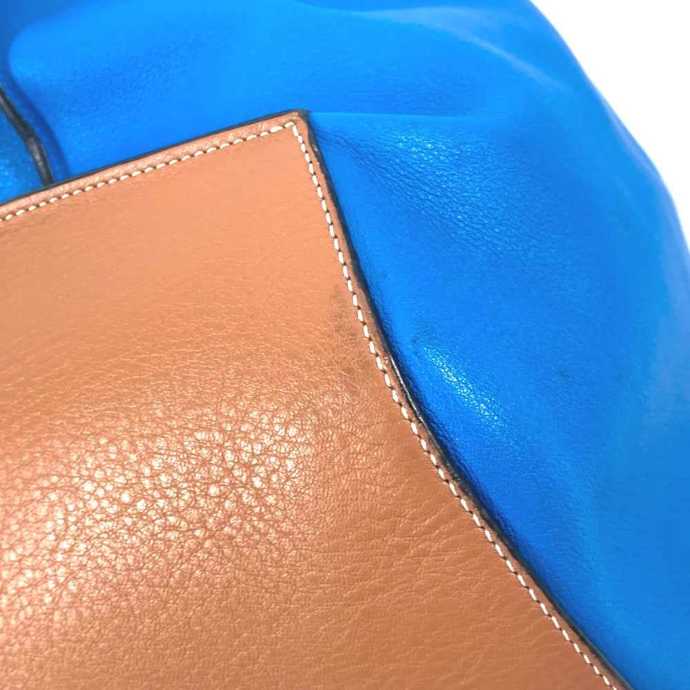 LOEWE カバン バイカラー アントン クロス ショルダーバッグ レザー レディース ブルー