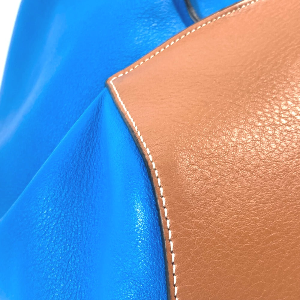 LOEWE カバン バイカラー アントン クロス ショルダーバッグ レザー レディース ブルー
