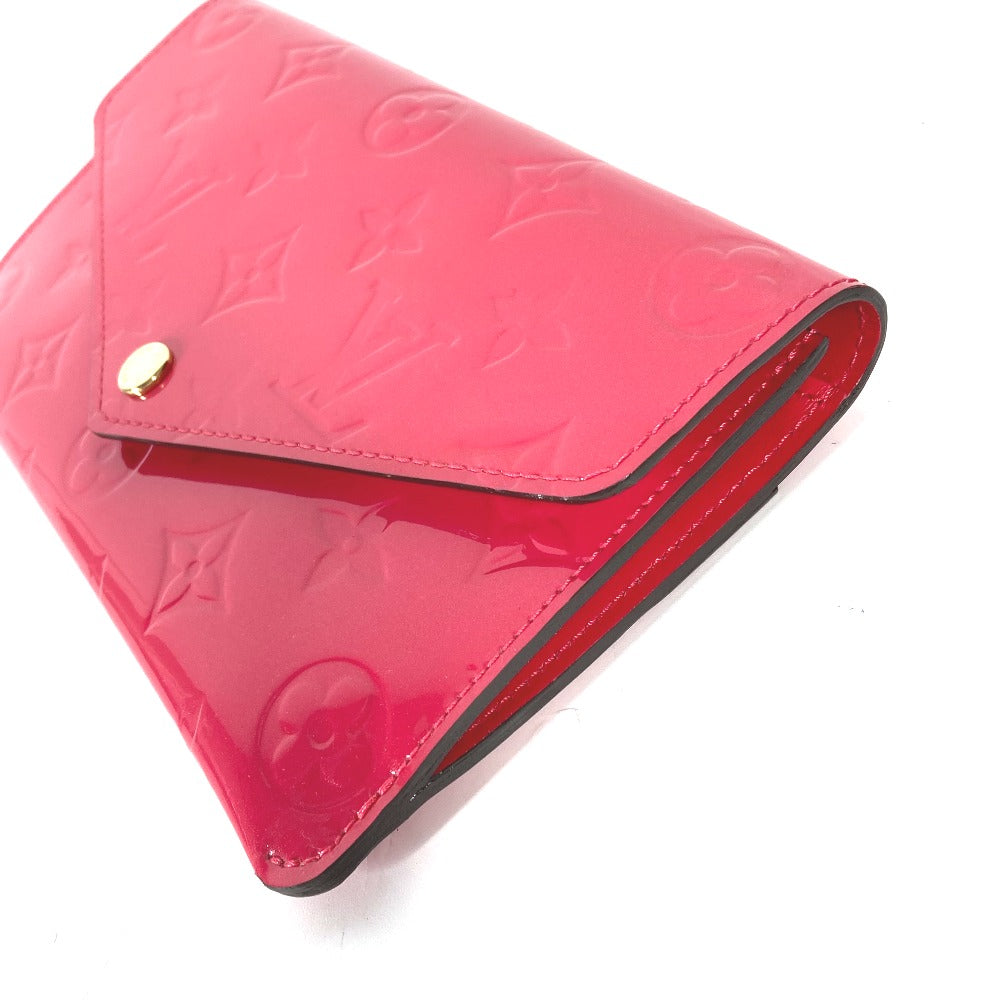 LOUIS VUITTON M61689 Monogram Vernis Portefeuille Jeanne Flap Long Wallet with Coin and Card Case, Monogram Vernis, Women's, Hot Pink