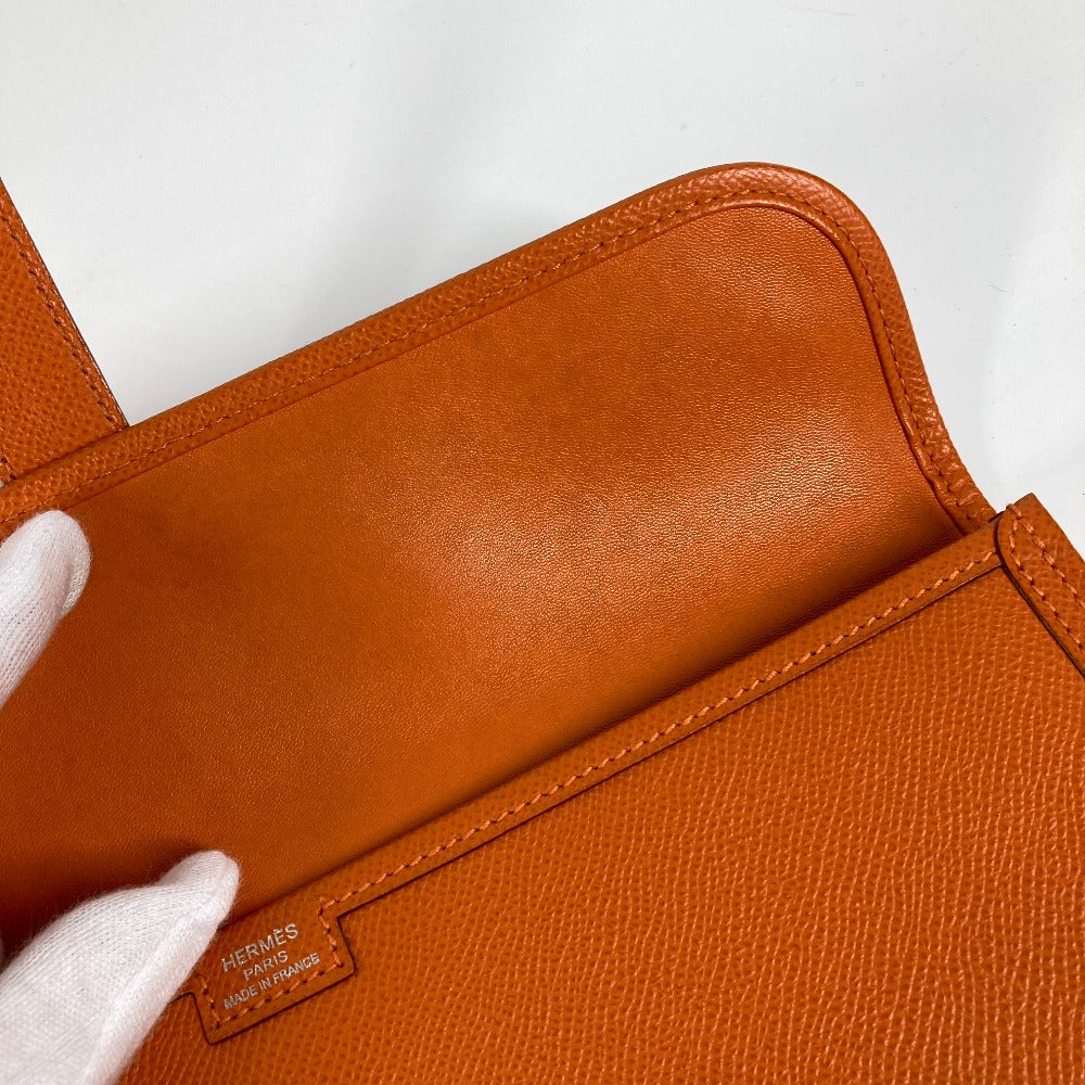 HERMES カバン Hロゴ ジジェ エラン 29 セカンドバッグ クラッチバッグ エプソン レディース オレンジ