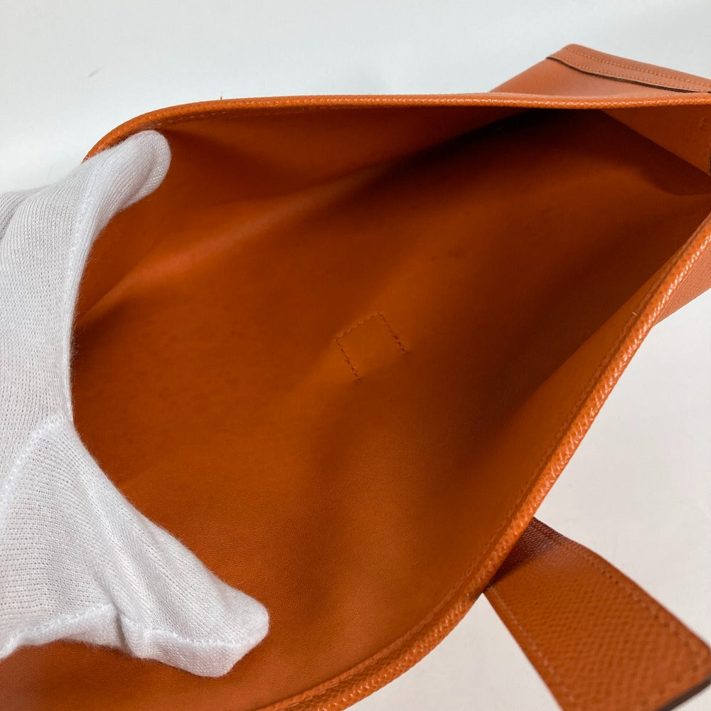 HERMES カバン Hロゴ ジジェ エラン 29 セカンドバッグ クラッチバッグ エプソン レディース オレンジ