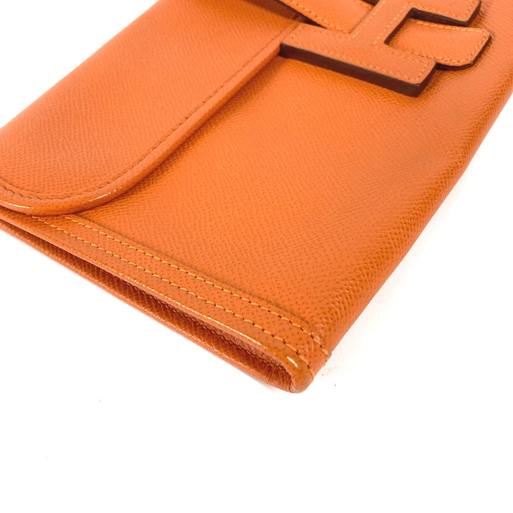 HERMES カバン Hロゴ ジジェ エラン 29 セカンドバッグ クラッチバッグ エプソン レディース オレンジ