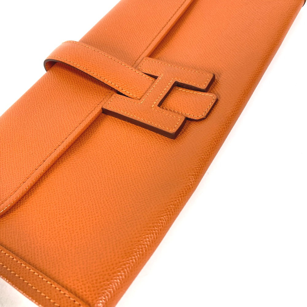 HERMES カバン Hロゴ ジジェ エラン 29 セカンドバッグ クラッチバッグ エプソン レディース オレンジ