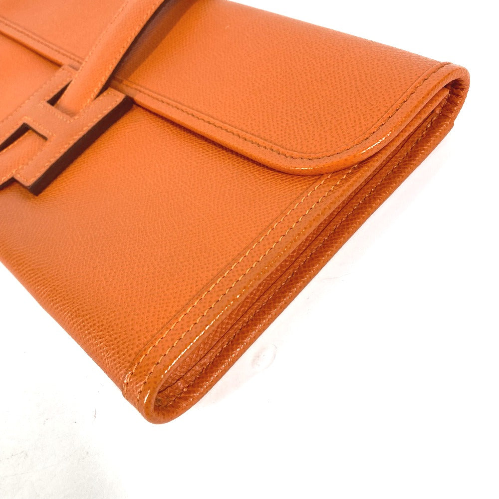 HERMES カバン Hロゴ ジジェ エラン 29 セカンドバッグ クラッチバッグ エプソン レディース オレンジ