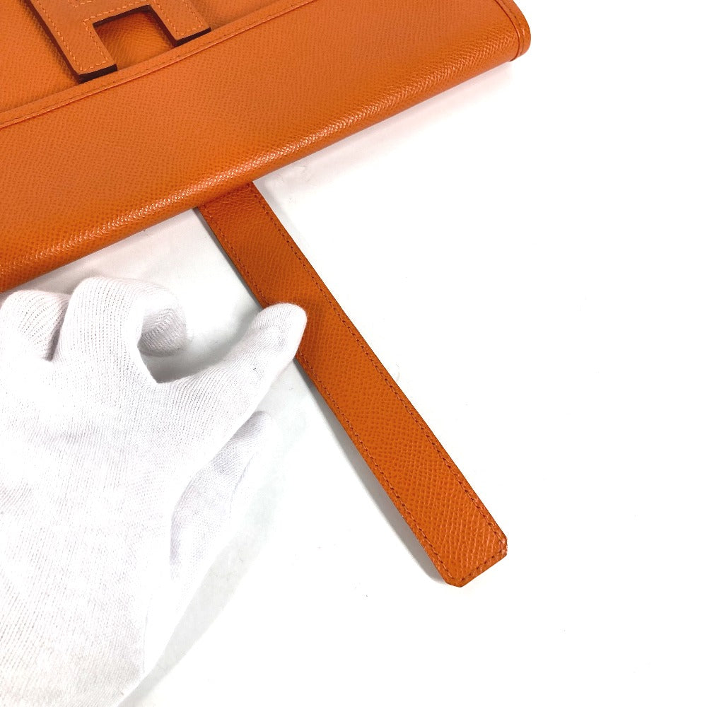 HERMES カバン Hロゴ ジジェ エラン 29 セカンドバッグ クラッチバッグ エプソン レディース オレンジ