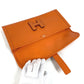HERMES カバン Hロゴ ジジェ エラン 29 セカンドバッグ クラッチバッグ エプソン レディース オレンジ