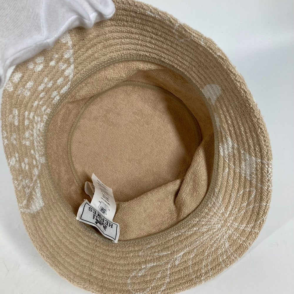HERMES H231001N パイル ハット 《ジーン》Gene bucket hat ハット帽 帽子 バケットハット ボブハット ハット コットン レディース サーブル / ホワイト ベージュ