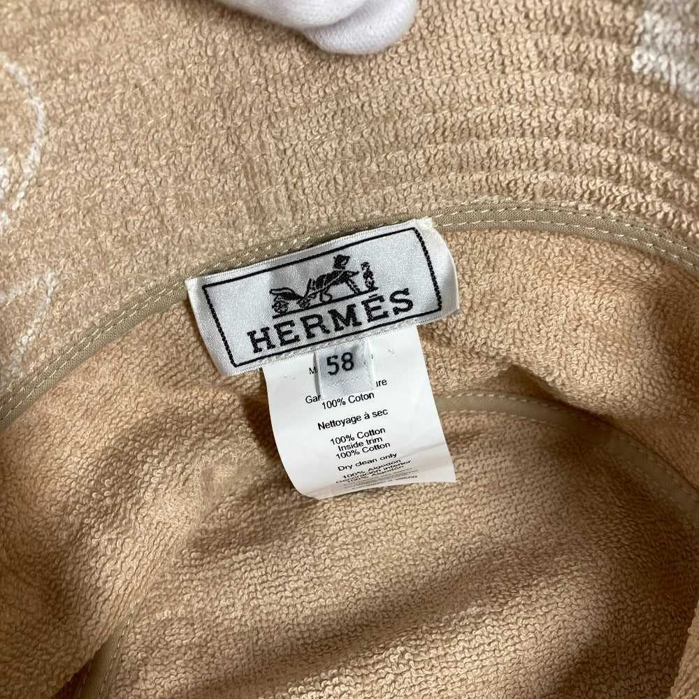 HERMES H231001N パイル ハット 《ジーン》Gene bucket hat ハット帽 帽子 バケットハット ボブハット ハット コットン レディース サーブル / ホワイト ベージュ