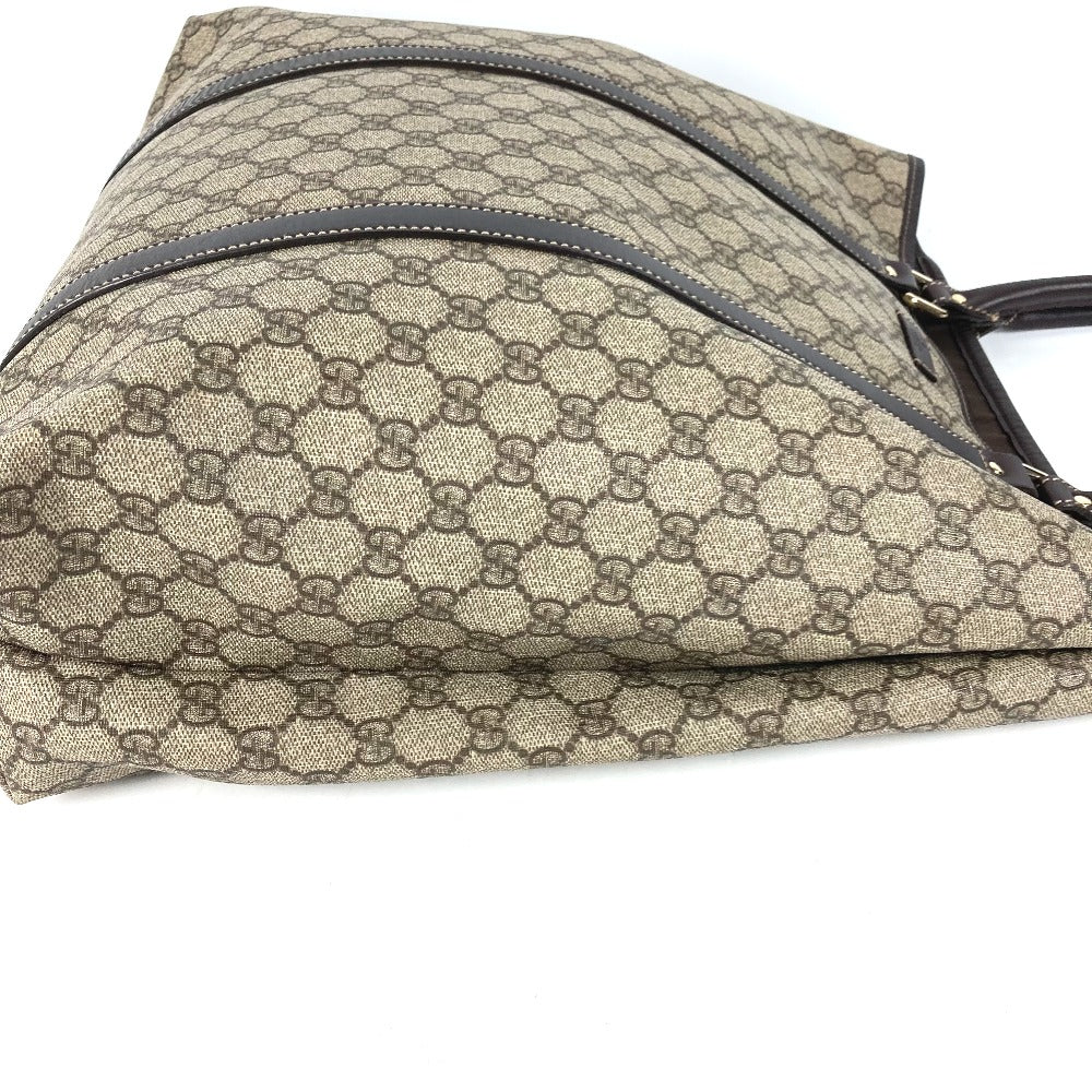 GUCCI 228668 GG Plus Vertical Tote Bag Shoulder Bag PVC/Leather Men's Beige