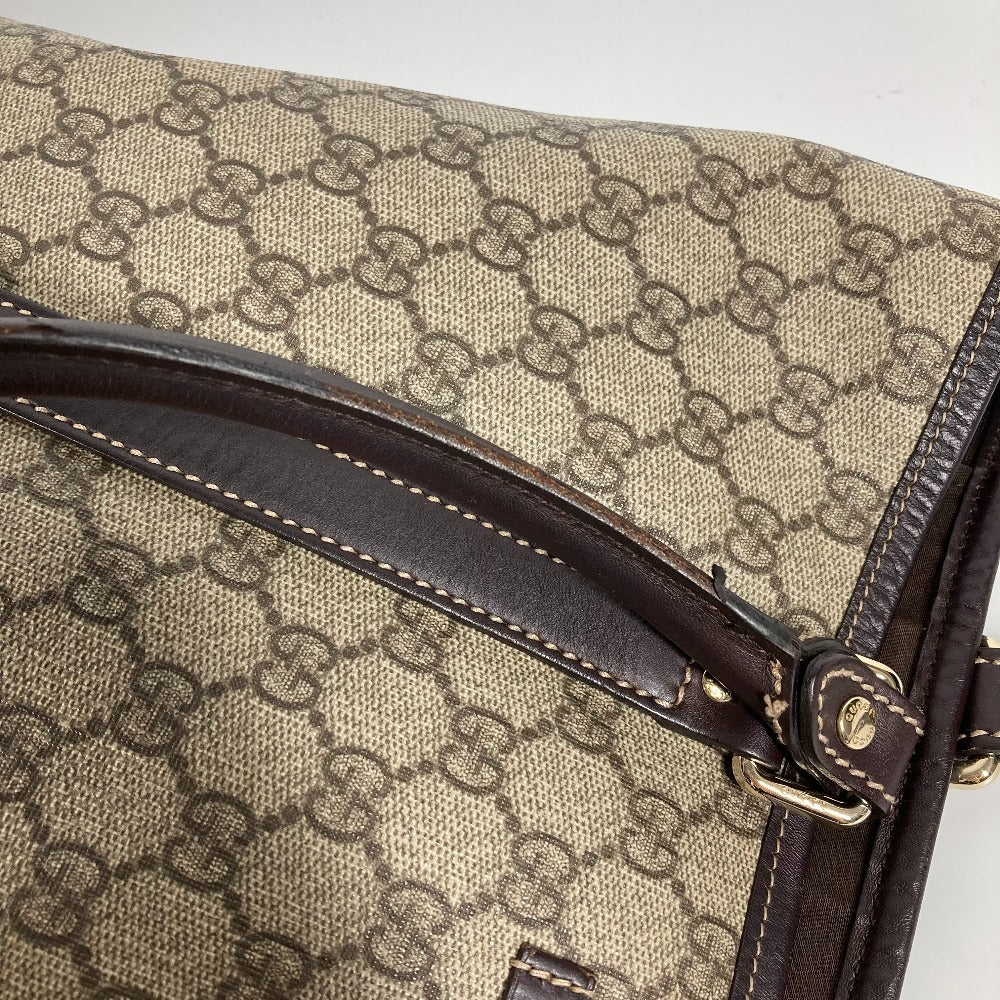 GUCCI 228668 GG Plus Vertical Tote Bag Shoulder Bag PVC/Leather Men's Beige
