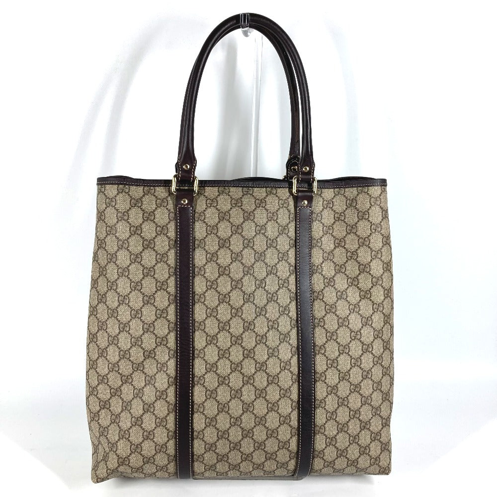 GUCCI 228668 GG Plus Vertical Tote Bag Shoulder Bag PVC/Leather Men's Beige