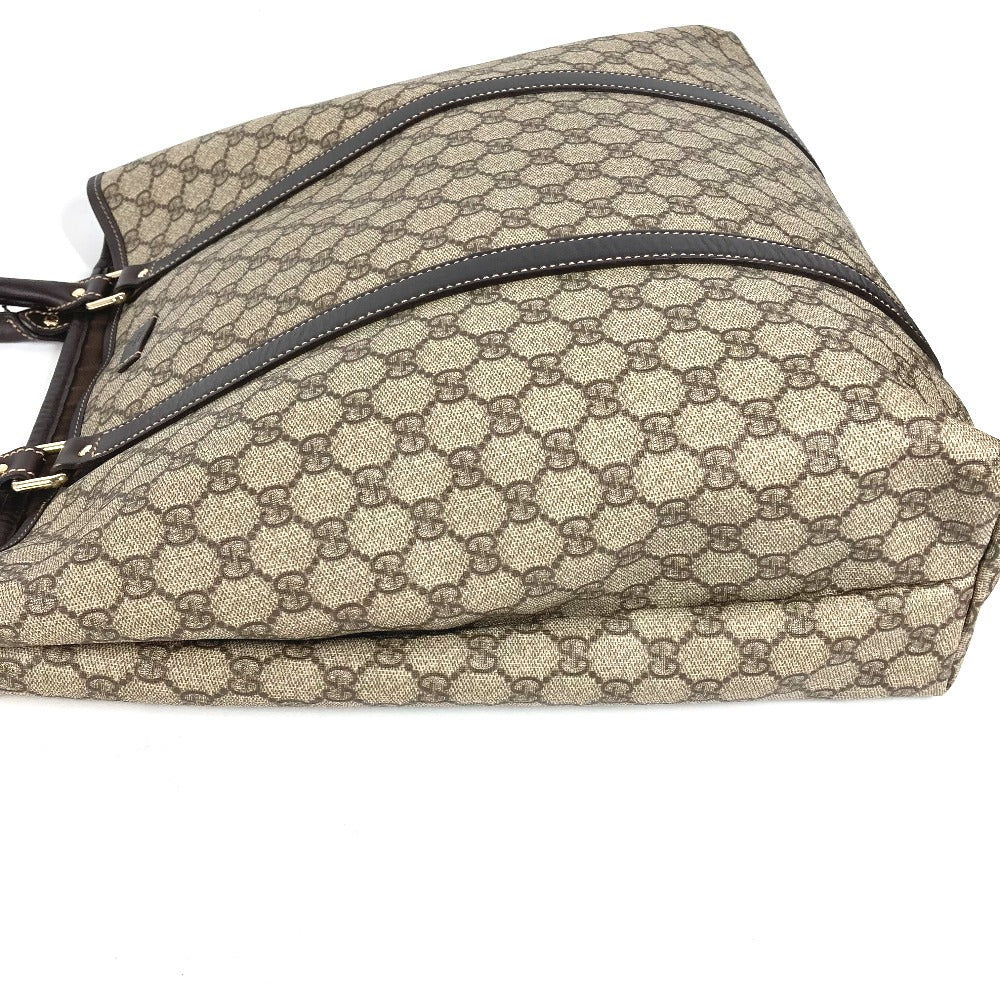 GUCCI 228668 GG Plus Vertical Tote Bag Shoulder Bag PVC/Leather Men's Beige