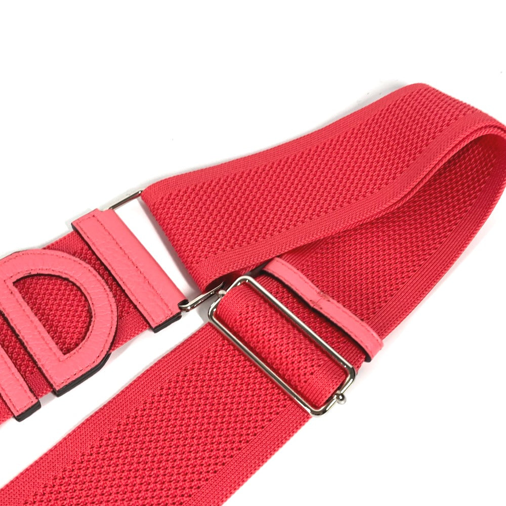 FENDI ストラップユー メッシュ ロゴ ショルダーストラップ レザー/キャンバス レディース ピンク