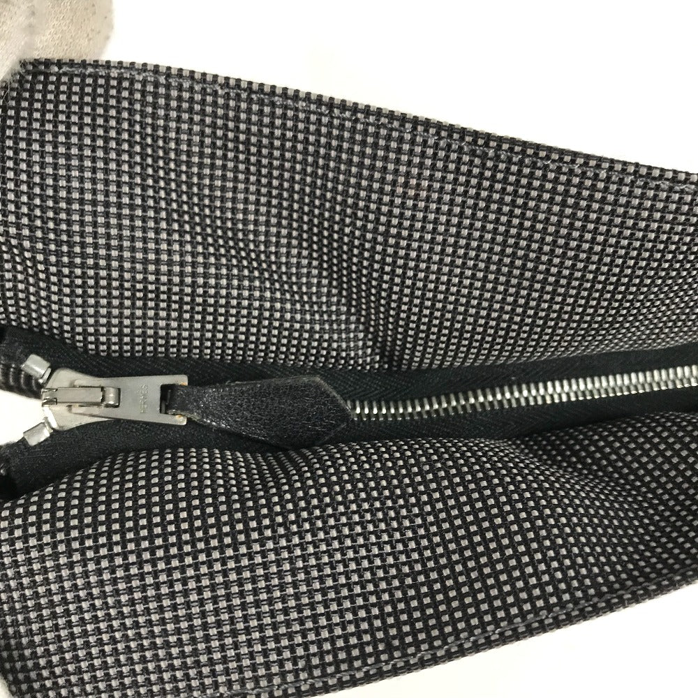 HERMES エールライン ポーチMM カバン クラッチバッグ セカンドバッグ ポーチ キャンバス ユニセックス グレー