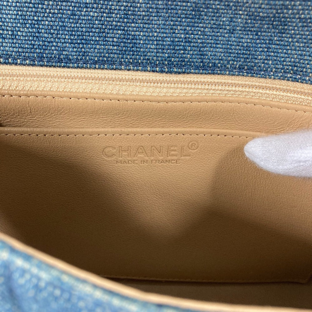 CHANEL メタリックハンドル チョコバー 2.55金具 カバン トートバッグ スクエアバッグ ハンドバッグ デニム レディース ブルー