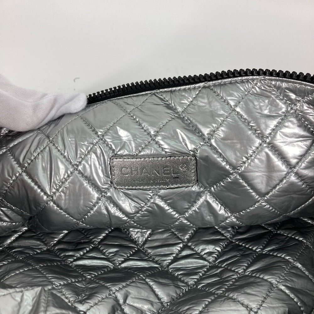 CHANEL チェック CC ココマーク カバン 肩掛け ハンドバッグ ショルダーバッグ キャンバス レディース ホワイト