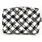 CHANEL チェック CC ココマーク カバン 肩掛け ハンドバッグ ショルダーバッグ キャンバス レディース ホワイト