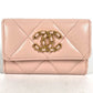 CHANEL 19ライン チェーン CC カードケース マトラッセ ココマーク 財布 小銭入れ コインケース ラムスキン レディース ピンク