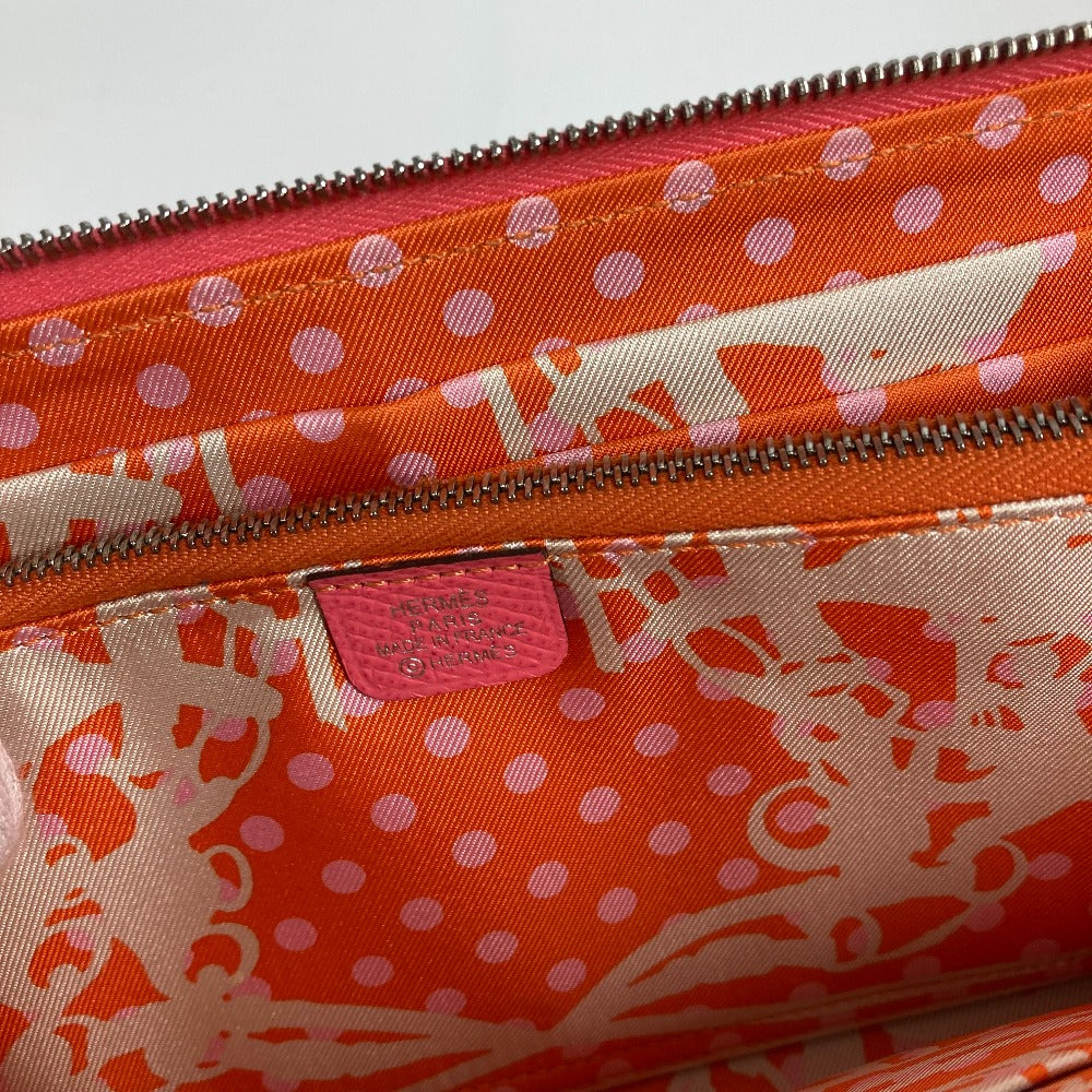 HERMES ロングウォレット アザップロング シルクイン ラウンドファスナー 長財布 エプソン レディース ピンク
