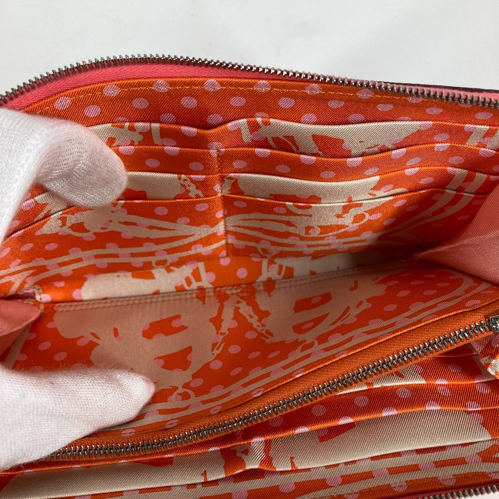 HERMES ロングウォレット アザップロング シルクイン ラウンドファスナー 長財布 エプソン レディース ピンク