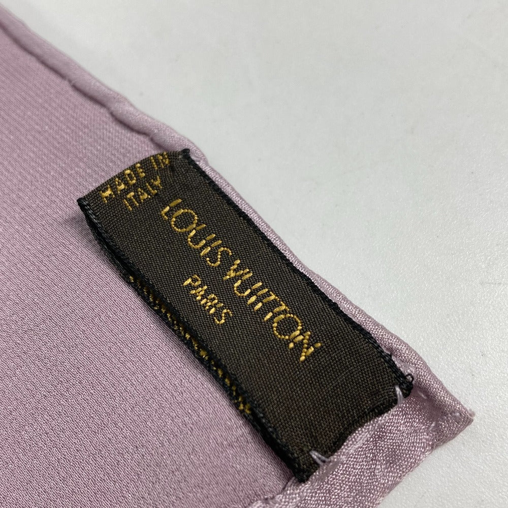 LOUIS VUITTON Monogram Silk Shawl/Scarf, Light Purple, Women's